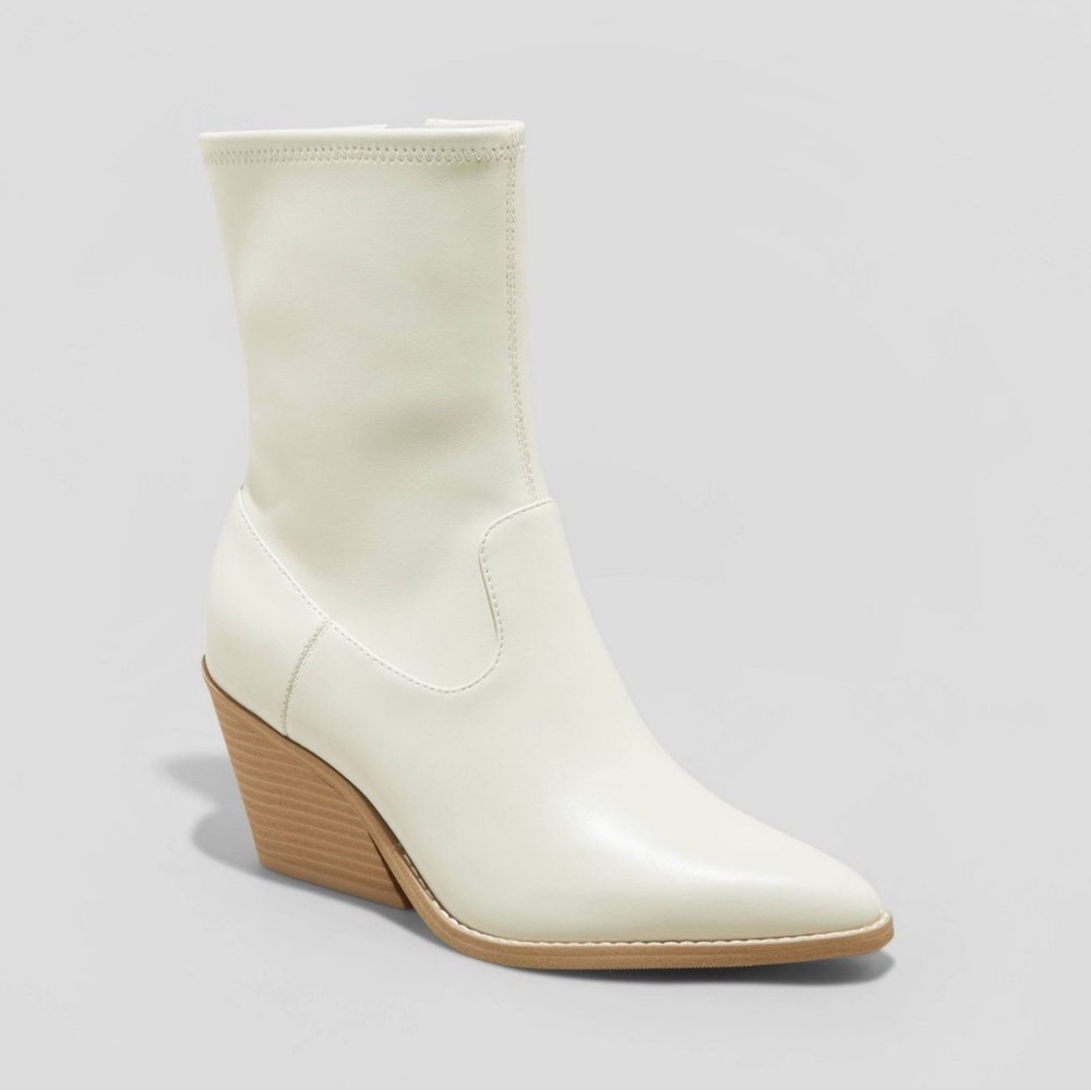 Universal Thread Mid Calf Boots Memory Foam Insole - OFF White - size 9.5